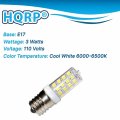 Hqrp 2-pack E17 Base 43 Smd 2835 Led Light Bulb Dimmable 110v Cool White Compatible With Microwave Refrigerator Kitchen Vent