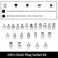 32 Pcs Oil Drain Plug Removal Kit 3 8 In Drive Socket Set For Gm Vw Ford Mercedes Audi Bmw Sump Back Axle Differential Gearbox