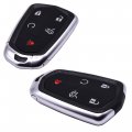 Hqrp 2-pack Remote Key Fob Shell Case Keyless Entry W 5 Buttons Compatible With Cadillac Cts 2014 2015 2016 Ct6 2017
