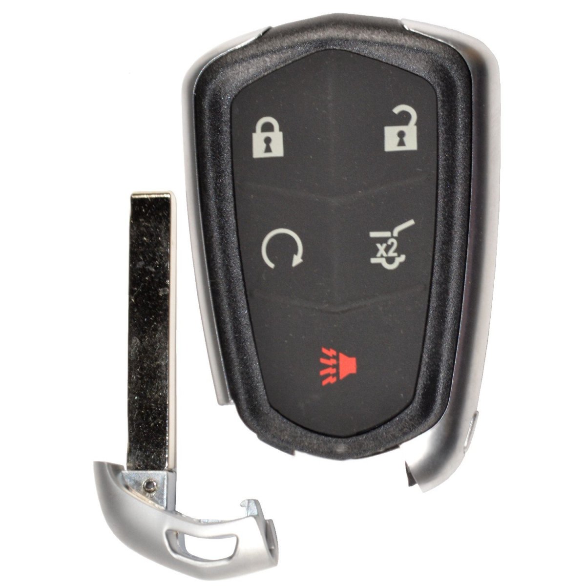 2 Pack Remote Key Fob Shell Case With 5 Buttons For Cadillac Cts 2014 2015 2016 And Ct6 2017 Black Keyless Entry Replacement