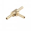 X Autohaux 4mm Hose Barb Brass 3 Way Tee Connector Adaptor For Air Water Gas Oil Pipe 5pcs