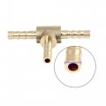 X Autohaux 4mm Hose Barb Brass 3 Way Tee Connector Adaptor For Air Water Gas Oil Pipe 5pcs