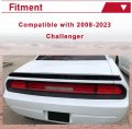 Hecasa Rear Trunk Spoiler Wing Compatible With 2008-2023 Dodge Challenger Abs Unpainted Matte Black Srt Style