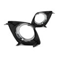 Fog Light Cover Pair For Toyota Rav4 2009 2010 2011 2012 Black Chrome Trim With Hole Base Sport Model Dot Certified To1038129 