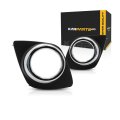 Fog Light Cover Pair For Toyota Rav4 2009 2010 2011 2012 Black Chrome Trim With Hole Base Sport Model Dot Certified To1038129