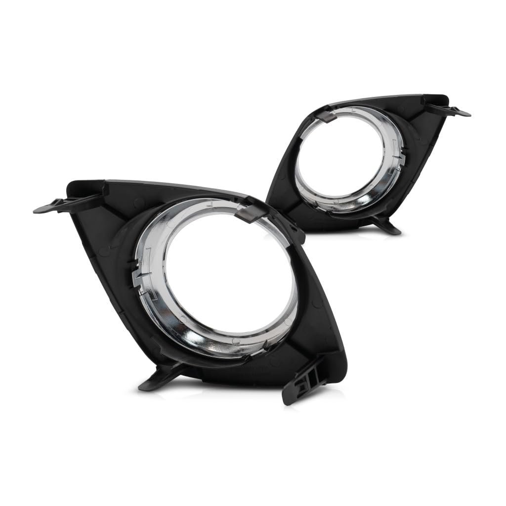 Fog Light Cover Pair For Toyota Rav4 2009 2010 2011 2012 Black Chrome Trim With Hole Base Sport Model Dot Certified To1038129
