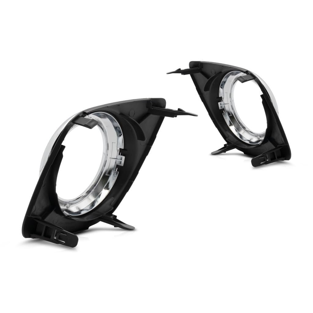 Fog Light Cover Pair For Toyota Rav4 2009 2010 2011 2012 Black Chrome Trim With Hole Base Sport Model Dot Certified To1038129