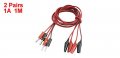 Uxcell 2 Pair Alligator Test Lead Clip To Male Banana Plug Cord Cable 1m