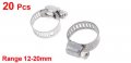 Uxcell 20 Pcs Water Gas Pipe Adjustable Hose Clamp