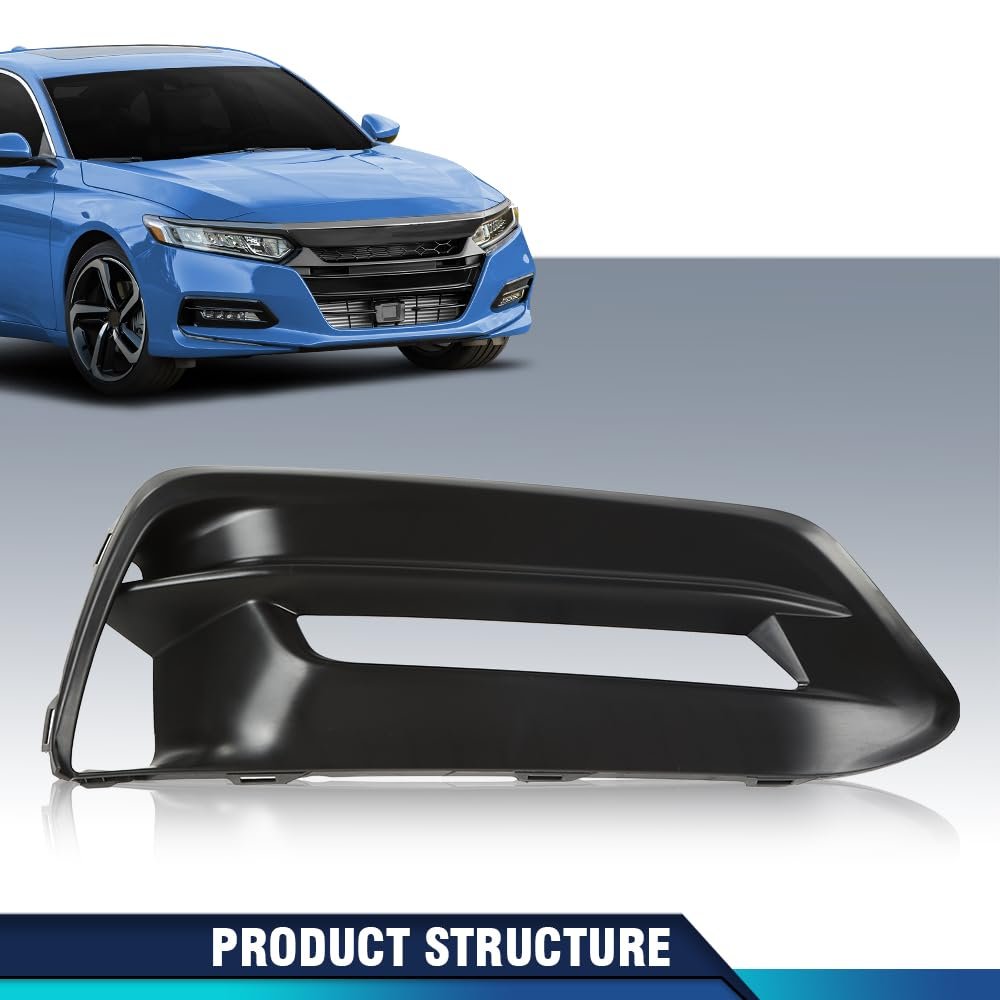 Pit66 Front Bumper Fog Lamp Bezel Light Cover Passenger Right Side Compatible With Honda Accord Sedan 2018-2020 71102tvaa10