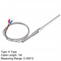 Uxcell K Type Thermocouple Temperature Sensor Probe 5x100mm 0 To 600c 3 3ft Controller
