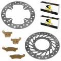 Caltric Front And Rear Brake Disc Set With Sintered Pads Compatible Honda Crf450x 2005 2006 2007 