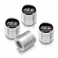 Ipick Image For Chevrolet Camaro Zl1-1le Logo In Black On Shining Silver Aluminum Cylinder-style Tire Valve Stem Caps