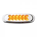 Grand General 76705 Amber Dual Function Led Light Ultra Thin Matrix Style Spyder 12led With Chrome Bezel For Truck Bus Trailer 