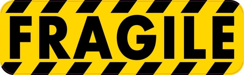 Stickertalk Fragile Vinyl Sticker 10 Inches By 3