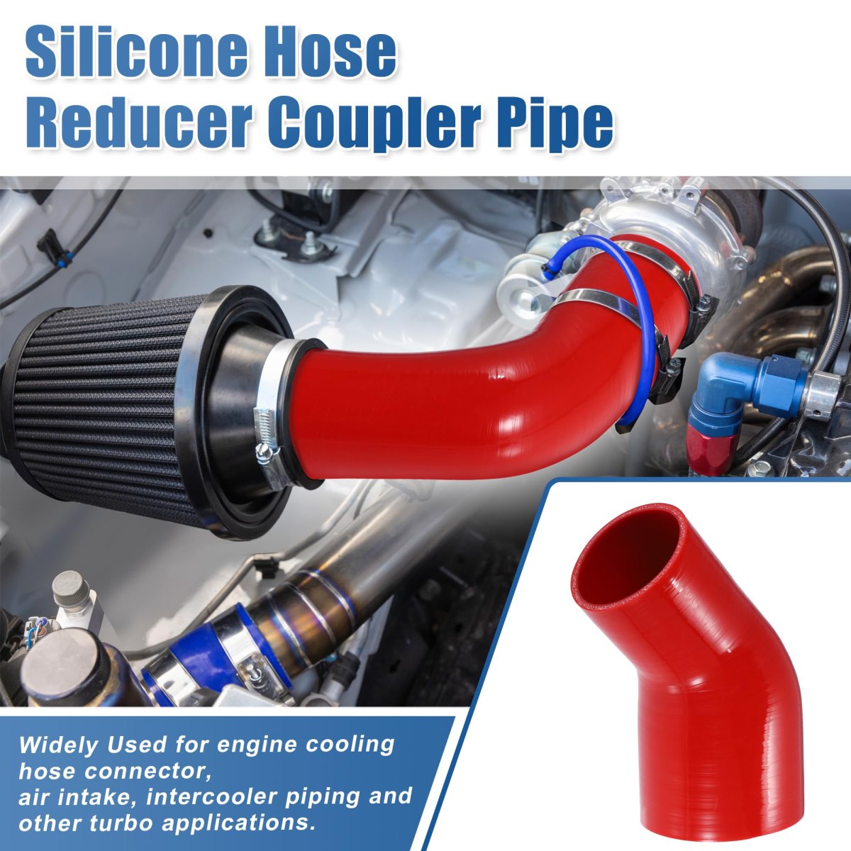 45 Degree 3 0 Inch To 4 Id 4ply Car Elbow Reducer Silicone Hose Coupler Intercooler Tube Intake Piping Red 76-102mm