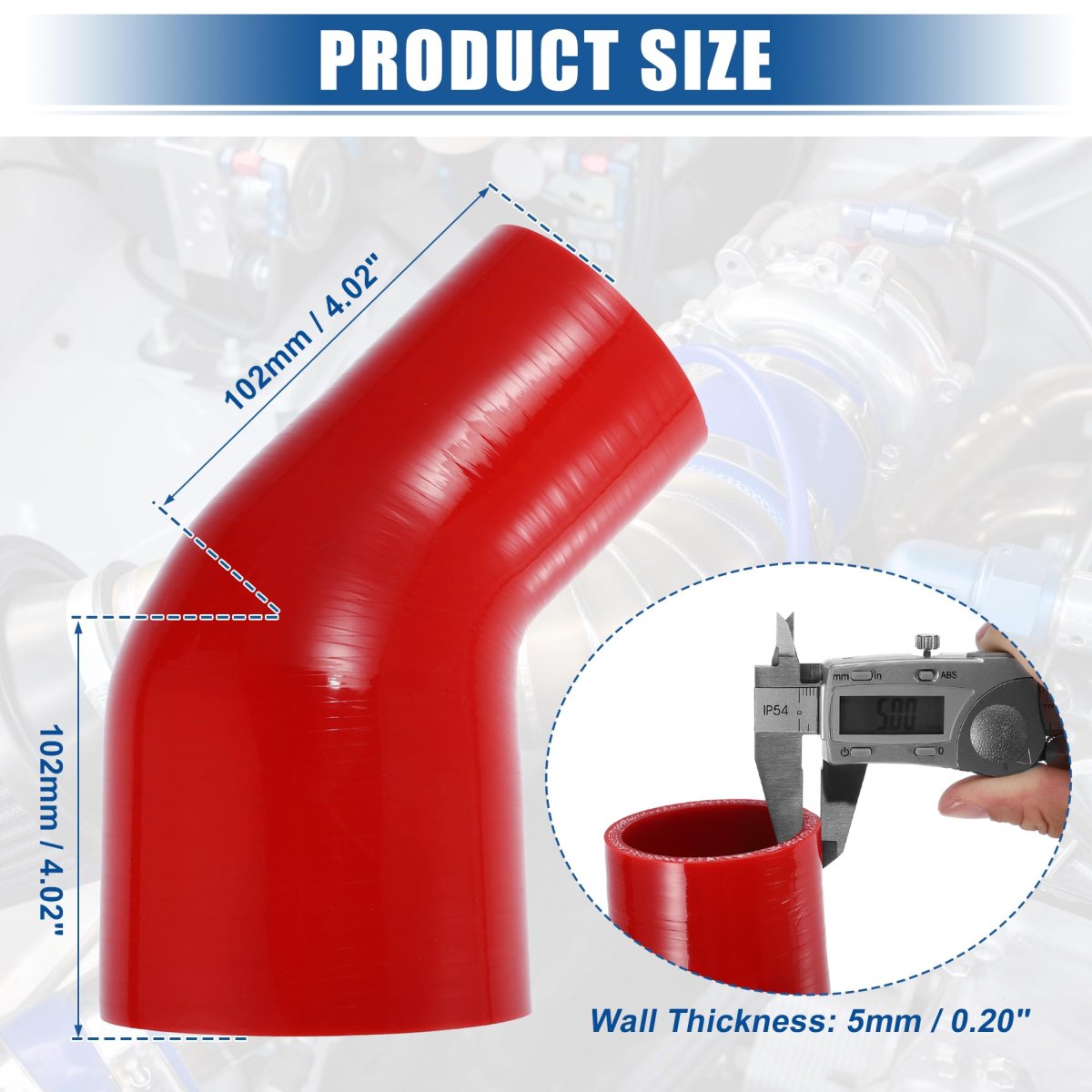 45 Degree 3 0 Inch To 4 Id 4ply Car Elbow Reducer Silicone Hose Coupler Intercooler Tube Intake Piping Red 76-102mm