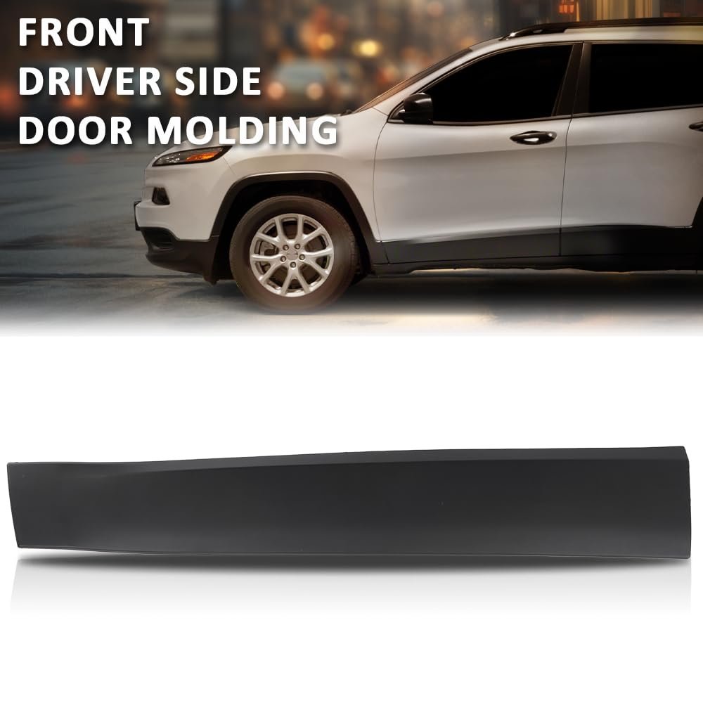 Front Driver Side Door Molding For Jeep Cherokee 2014-2018 Black 6vx67rxfac