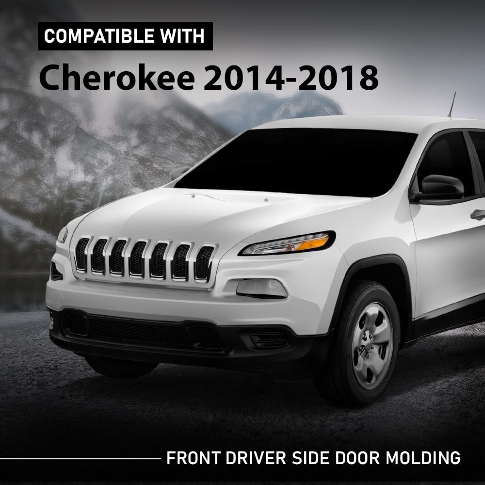 Front Driver Side Door Molding For Jeep Cherokee 2014-2018 Black 6vx67rxfac