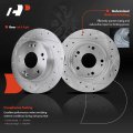 A-premium Rear Drilled And Slotted Disc Brake Rotors Ceramic Pads Kit Wheel Bearing Hub Assembly Compatible With Honda Civic