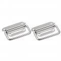 75mmx42mm 201 Stainless Steel Toolbox Chest Ring Pull Handle Silver Tone 2pcs 