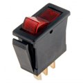 Rocker Type Switch Red Illuminated 20a Amperage Single Pole Plastic Housing Black Universal Fit For Car 