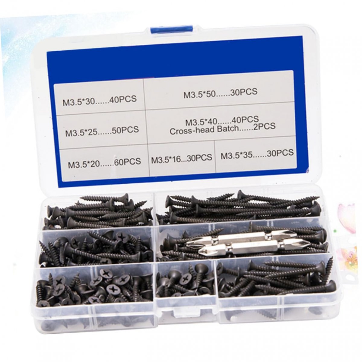 Gatuida 282pcs Screws Kits Hex Head Metal Screw Siding Nails High Strength