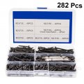 Gatuida 282pcs Screws Kits Hex Head Metal Screw Siding Nails High Strength