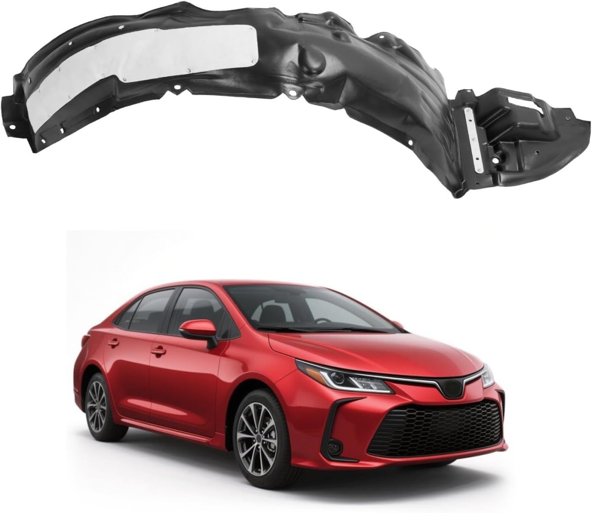 Front Right Fender Liner For 2017-2019 Toyota Corolla W Insulation Foam Replacement 5387502610 To1249210 Inner Wheel Splash