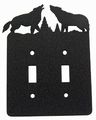 Howling Wolves Double Toggle Light Switch Wall Plate Double Black 