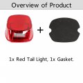 Waltyotur Red Tail Light Motorcycle Rear Taillights With Brake License Plate Lights Replacement For Dyna Flst Fxstb Fxst Models
