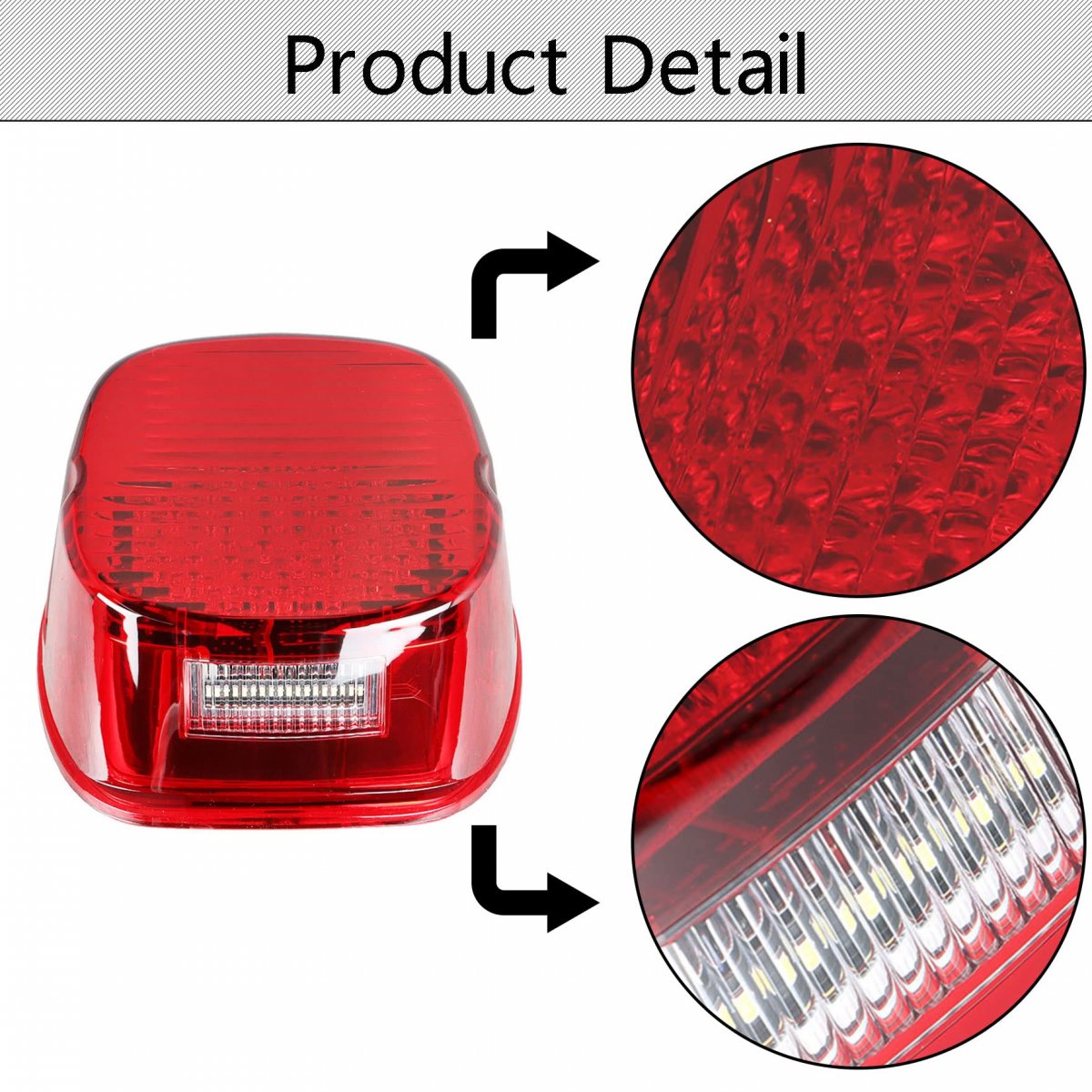 Red Tail Light Motorcycle Rear Taillights With Brake License Plate Lights Replacement For Dyna Flst Fxstb Fxst Models