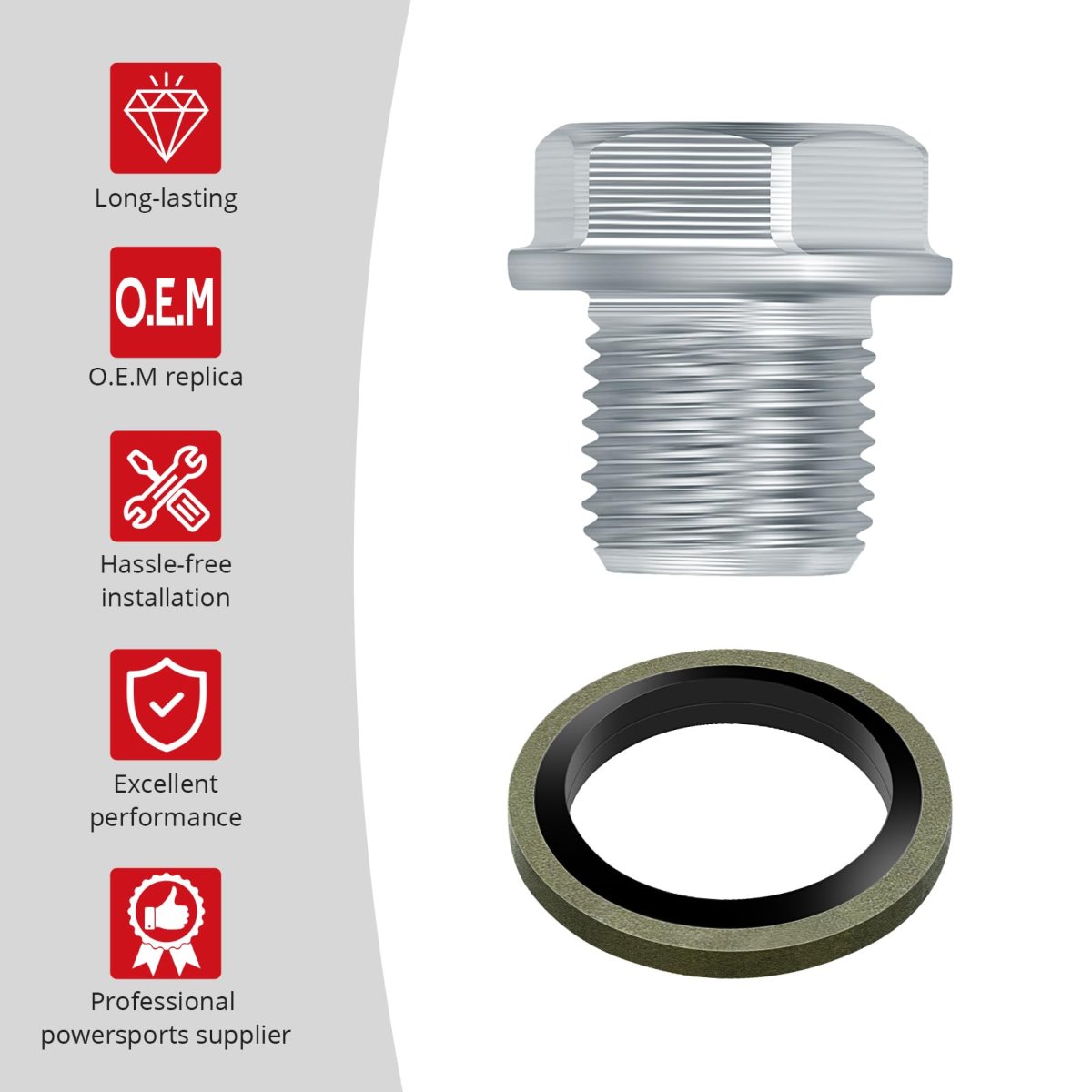Oil Drain Plug And Gasket For Suzuki Burgman 650 Gsx R600 R750 Hayabusa Gsx1300r Boulevard M109r B King Gsx1300bk 09247-14036