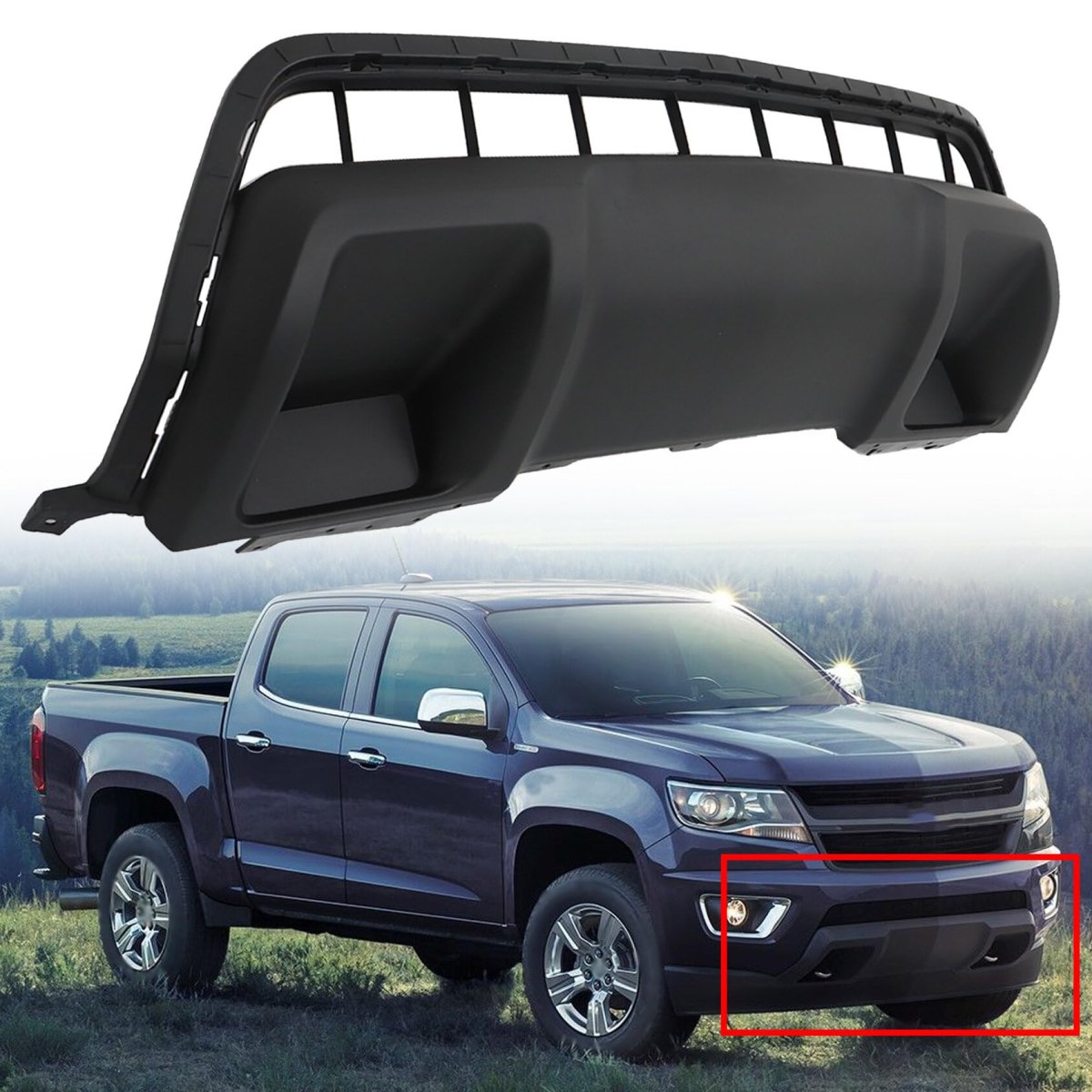 Black Front Bumper Lower Skid Plate Without Tow Hook Holes For 2015 2020 Colorado Plastic Replacement Part Gm1095206 22891697