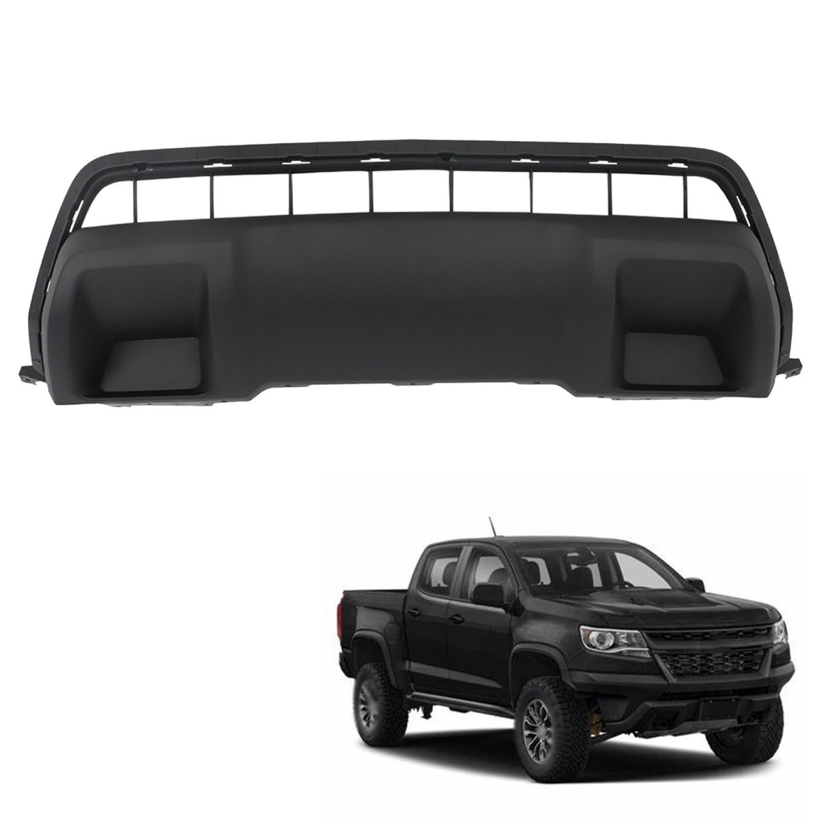 Black Front Bumper Lower Skid Plate Without Tow Hook Holes For 2015 2020 Colorado Plastic Replacement Part Gm1095206 22891697