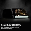 Led Drl Headlights For Ford Expedition 1997-2002 Fit F150 1998-2003 F250 Light Duty 1997-1999 W Corner Lamps Smoky Lens Black