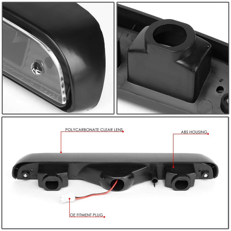3bl-f15092-led-bk Led Third Brake Light Black Housing For 92-96 Ford F150 And 92-97 F250 F350 Waterproof Rear Tail Assembly