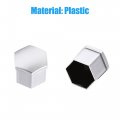 Uxcell 20pcs Silver Tone 21mm Car Wheel Hub Lug Nut Cap Screw Bolt Dust Cover Protector Plastic Universal Replacement