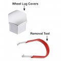 Uxcell 20pcs Silver Tone 21mm Car Wheel Hub Lug Nut Cap Screw Bolt Dust Cover Protector Plastic Universal Replacement