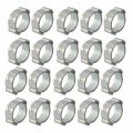 Uxcell 20 Pcs Zinc Plated Iron 11mm-13mm 2-ear Hose Clamp For Fuel Air Water Pipe