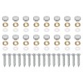 16pcs Brass Decorative Screws With Caps 14mm Mirror Cover Self-tapping For Furniture Cabinet Fixing Silver Tone 