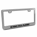 Ipick Image For Cadillac Escalade In 3d On Silver Real 3k Carbon Fiber Finish Abs Plastic License Plate Frame