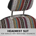 Saddle Blanket Seat Covers Full Set Multi Color Baja Striped Woven Mexican Car With Headrest For Truck Auto Van Suv Universal
