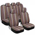 Bdk Saddle Blanket Seat Covers For Cars Full Set Multi-color Baja Striped Woven Mexican With Matching Headrest Truck Auto Van 