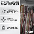 Saddle Blanket Seat Covers Full Set Multi Color Baja Striped Woven Mexican Car With Headrest For Truck Auto Van Suv Universal