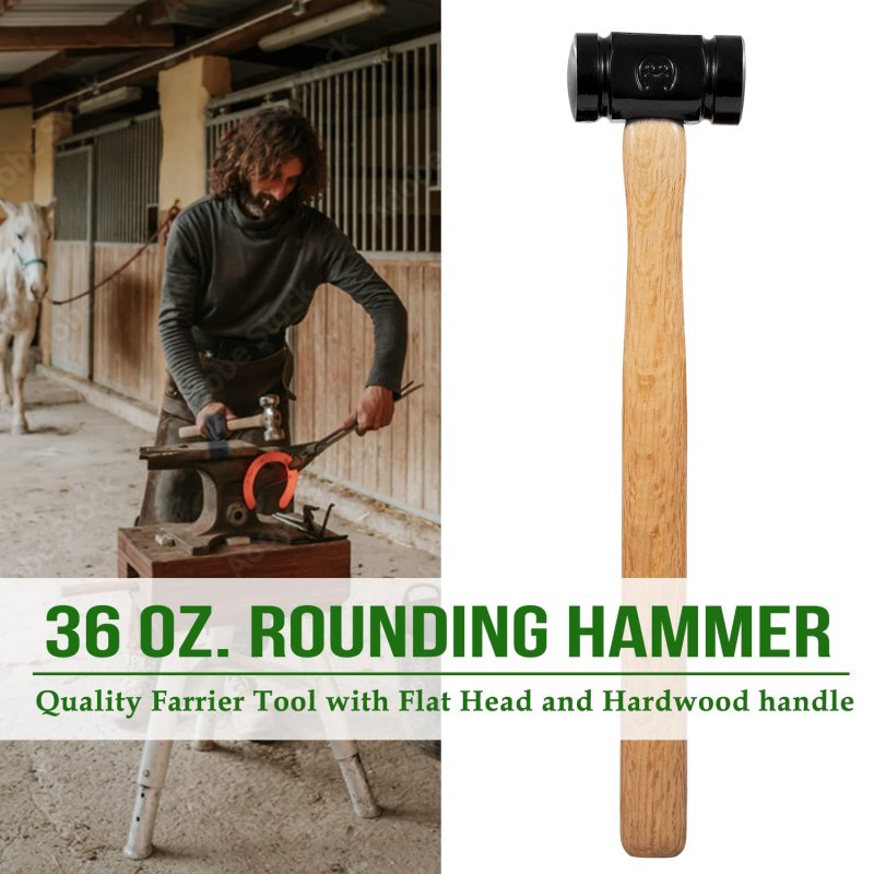 36oz Rounding Hammer 61b For Handmade Farrier Forge Tool Versatile Blacksmith Forging