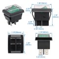 Baomain Waterproof Rocker Switch On-off Dpst Coffee Maker 125 250vac Rk1-01c Pack Of 2 Green