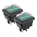 Baomain Waterproof Rocker Switch On-off Dpst Coffee Maker 125 250vac Rk1-01c Pack Of 2 Green