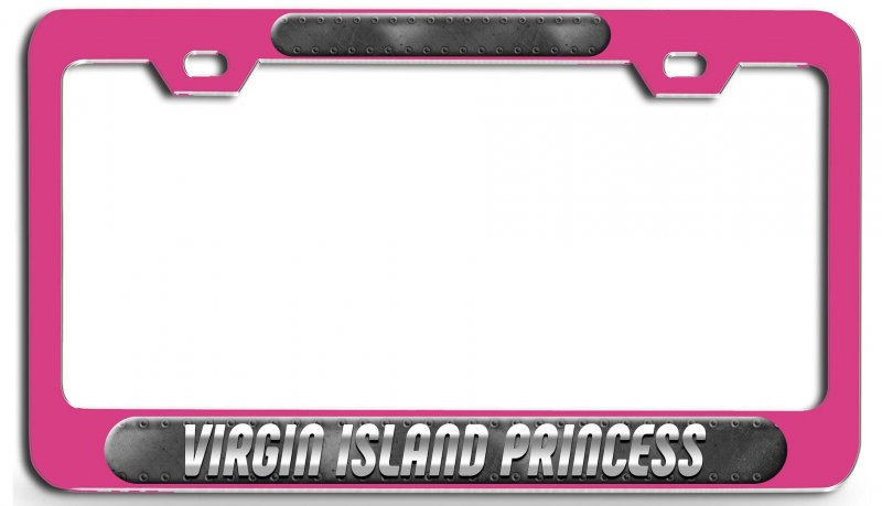 Virgin Island Princess 3d Metal License Plate Frame Heavy Duty Steel Tag Holder For Auto Suv And Truck 12 In X 6 Universal Fit