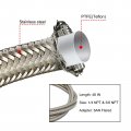 Secosautoparts Turbo Oil Feed Line 48 Steel Braided 4an 90 Degree Straight Hose End Pressure Stainless Remote Turbocharger